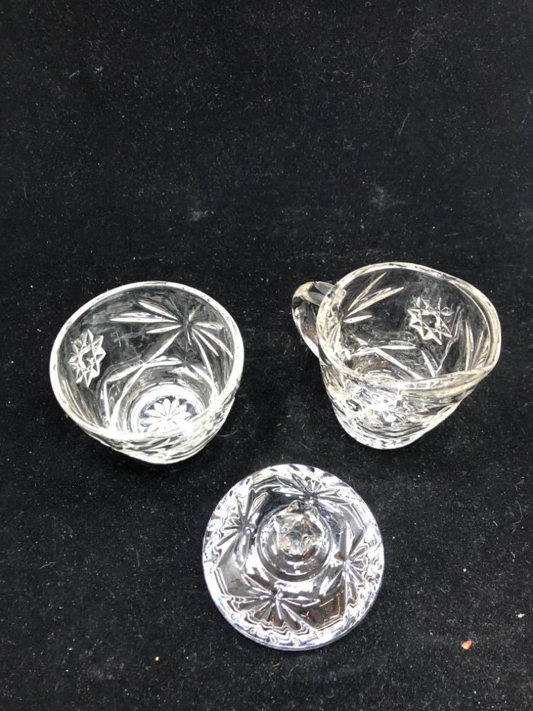 2pc VTG CUT GLASS CREAM + SUGAR SET