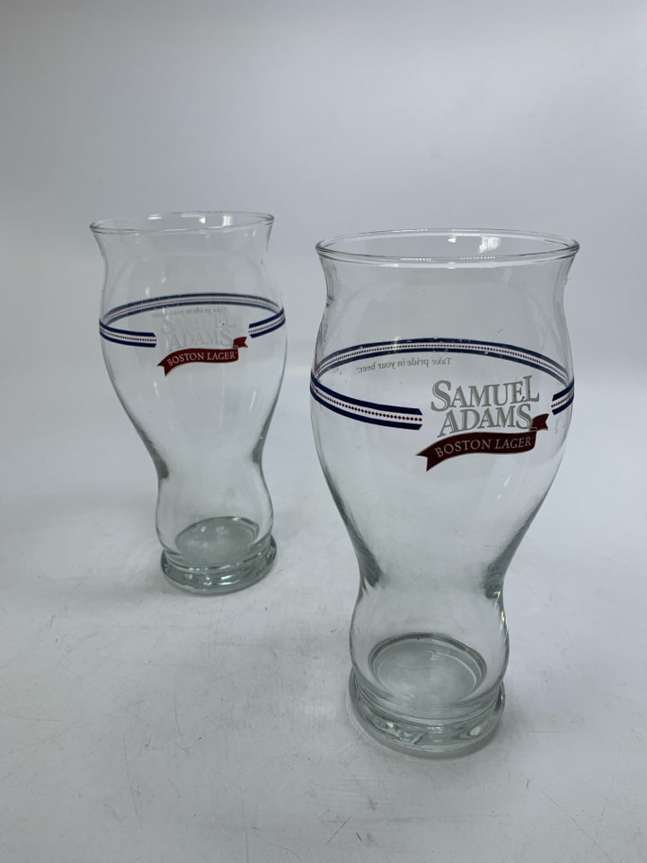 2 SAM ADAMS BOSTON LAGER BEAR GLASSES 7.