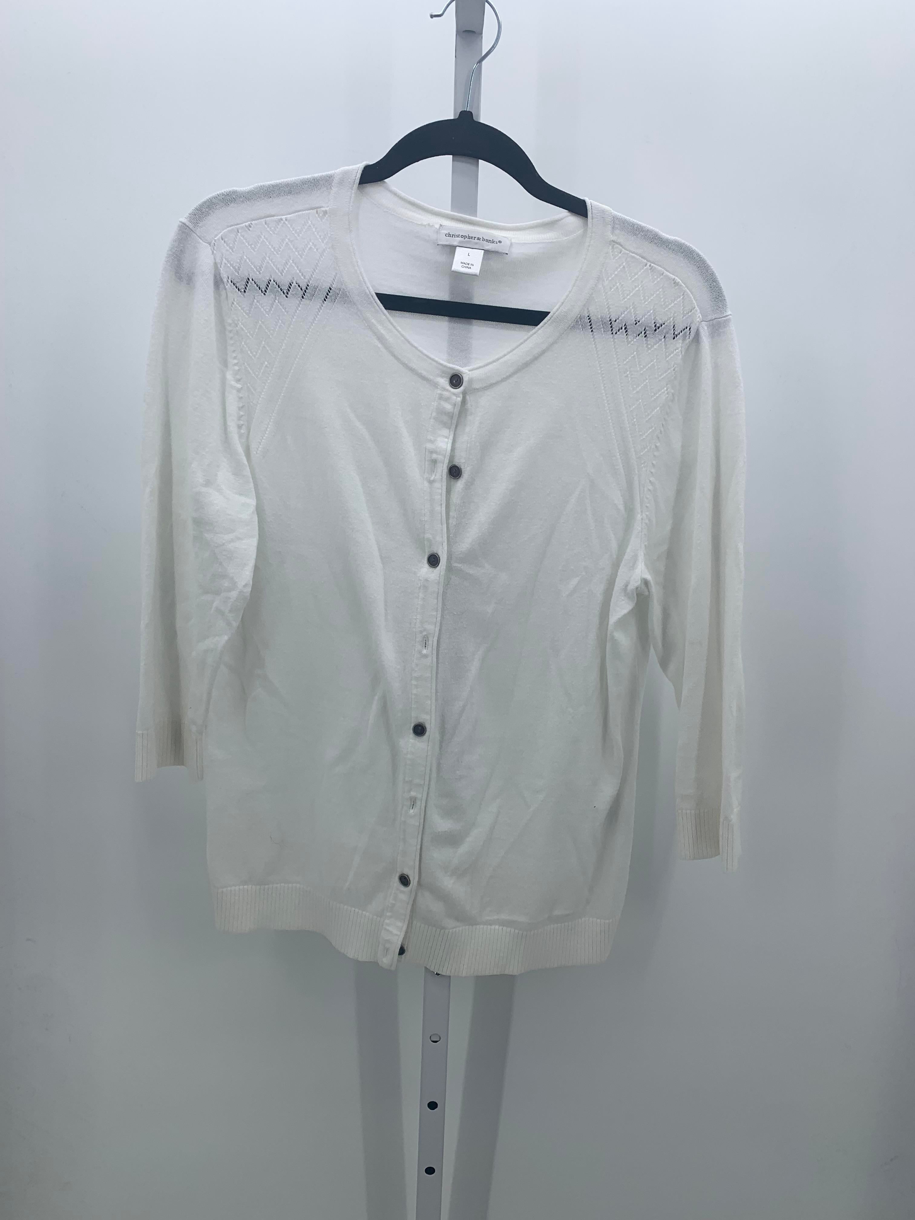 Christopher & Banks Size Large Misses 3/4 Sleeve Sweater