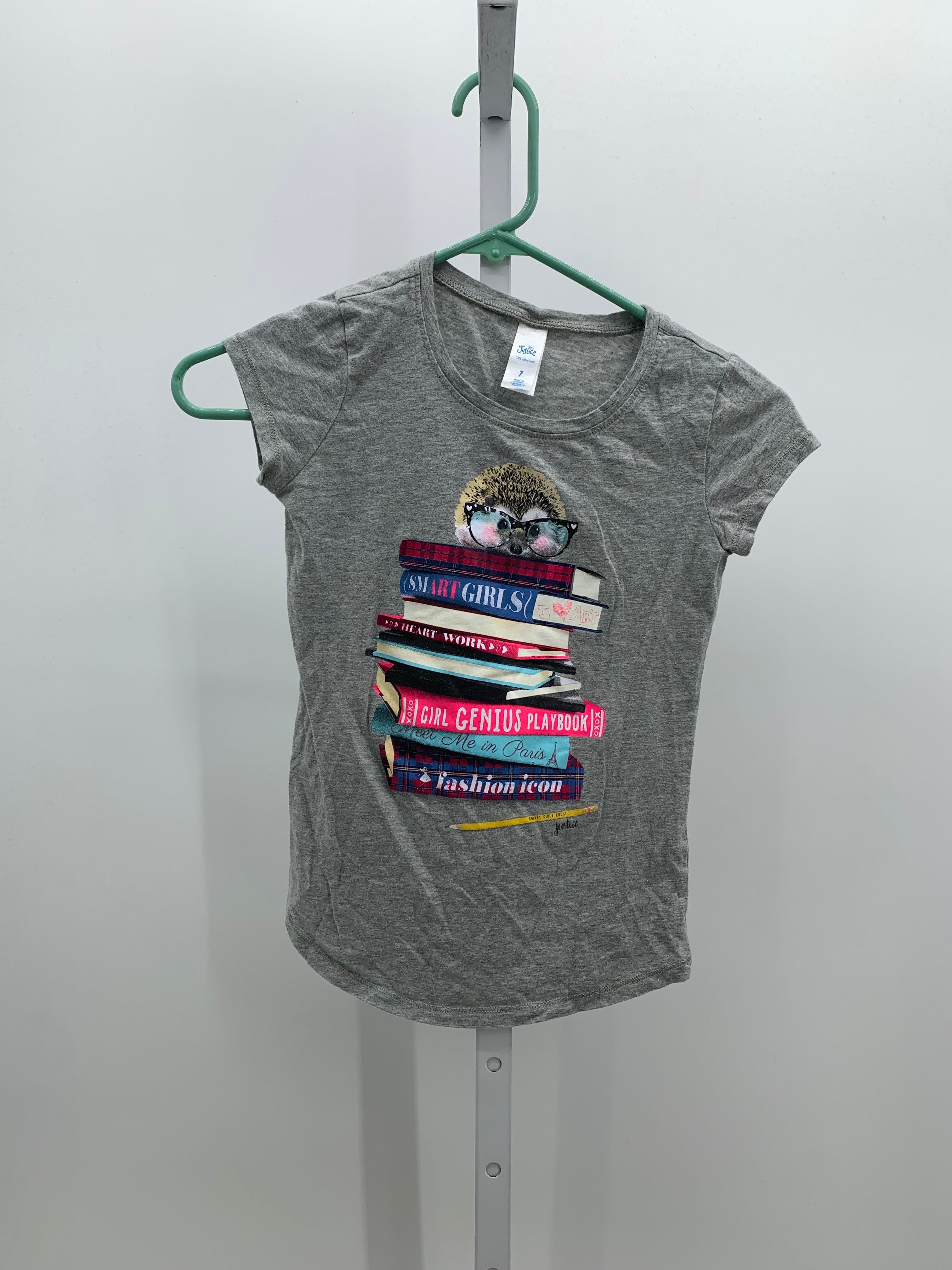 Justice Size 7 Girls Short Sleeve Shirt