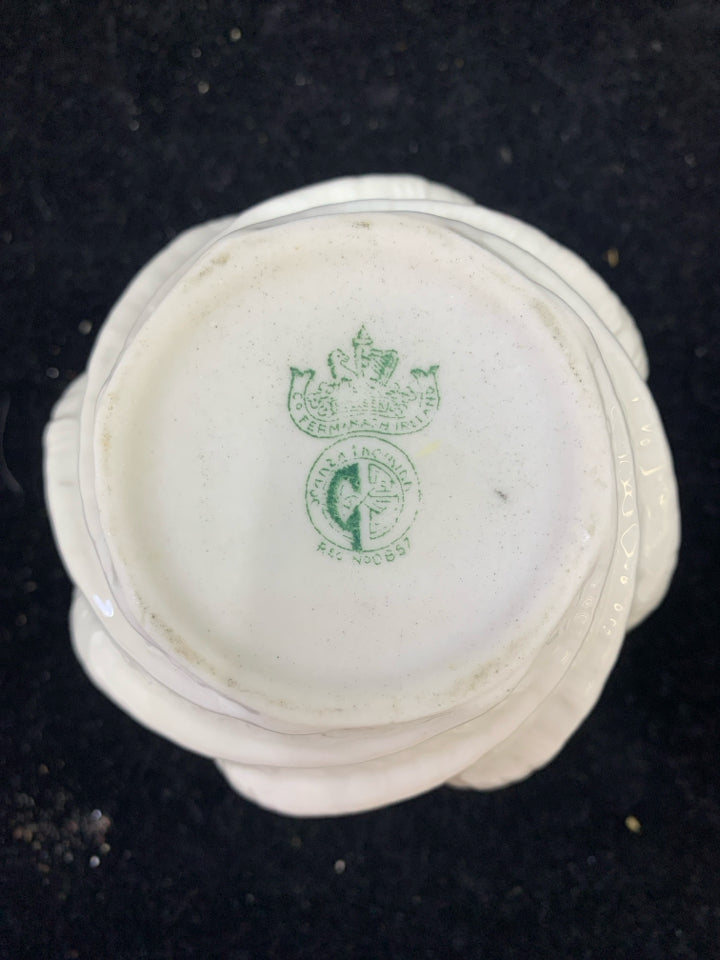 IVORY BOWL EMBOSSED DETAIL- BELLEEK.