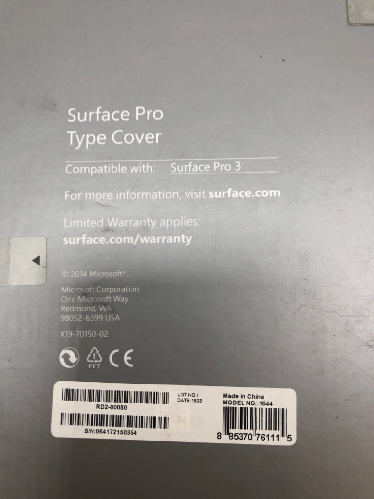 SURFACE PRO 3 TYPE COVER- NIP