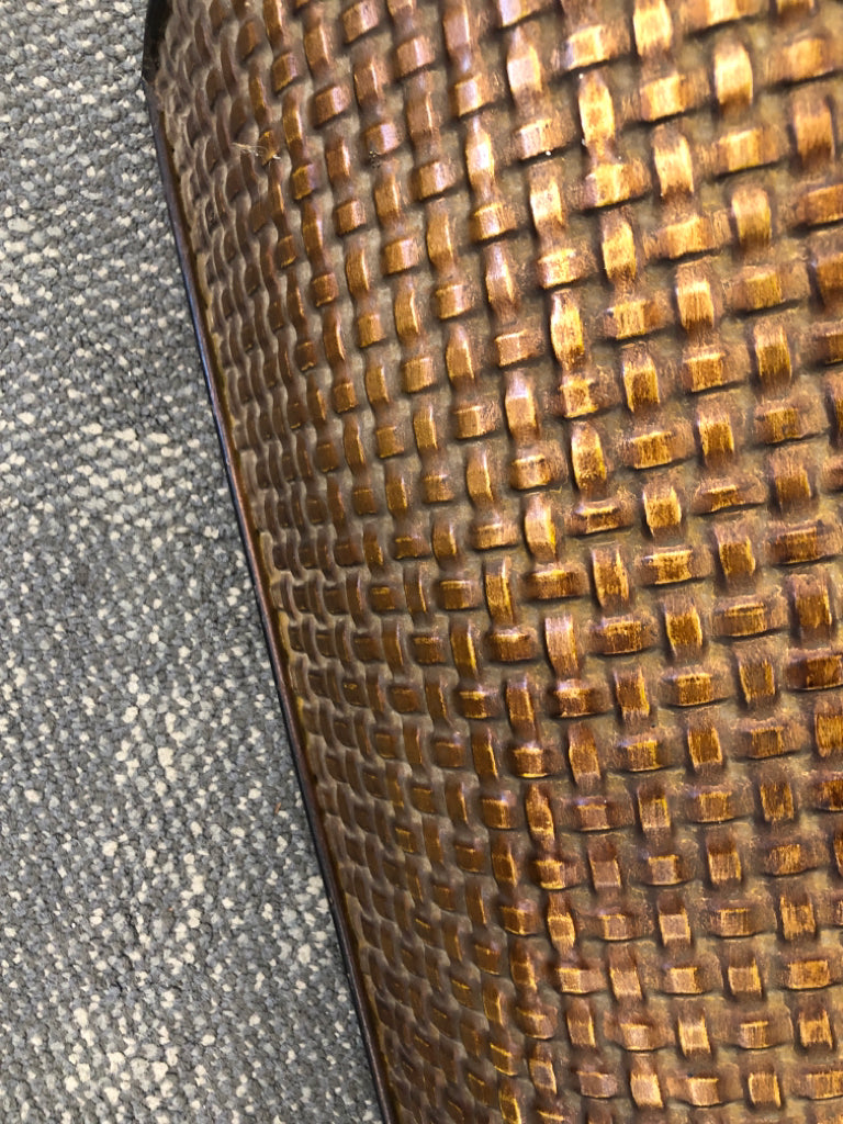 TEXTURED BRONZE METAL WALL POCKET.