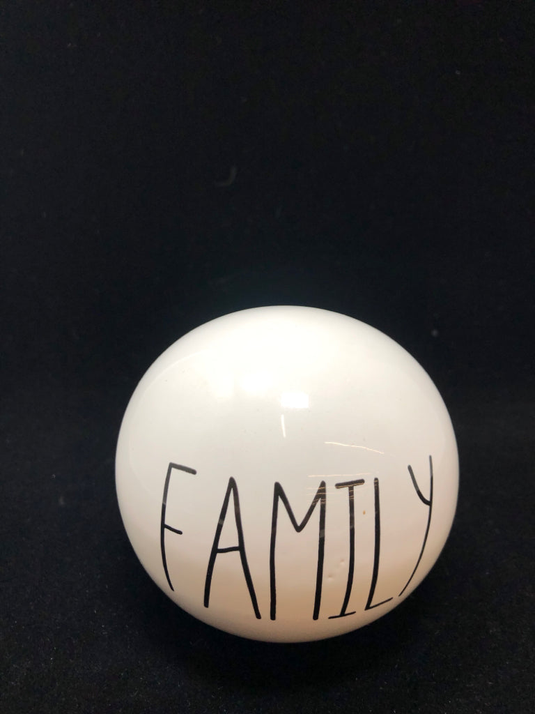 RAE DUNN "FAMILY" SPHERE DECOR.