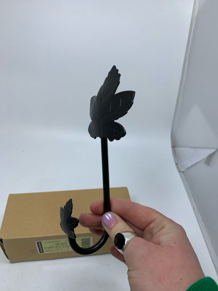 NIB WROUGHT IRON WALL HOOK MAPLE LEAF #72664.
