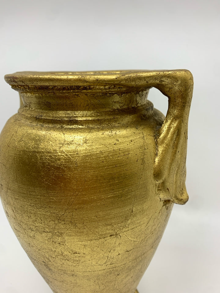GOLD PAINTED URN-STYLE VASE.