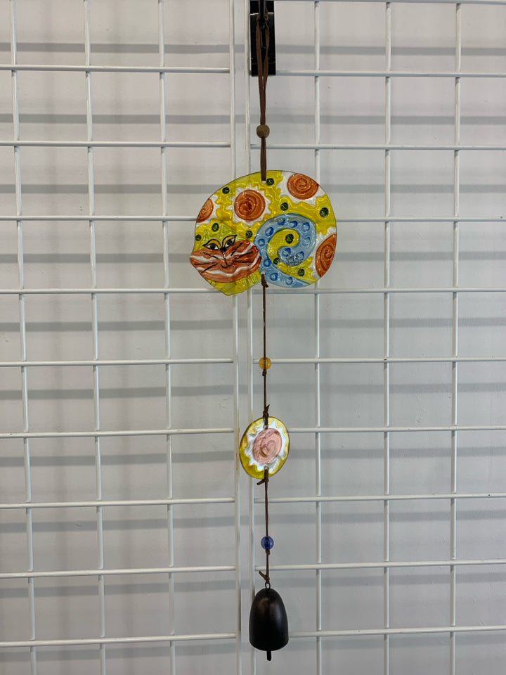 CATS MEOW COLORFUL GLASS WIND-CHIME.