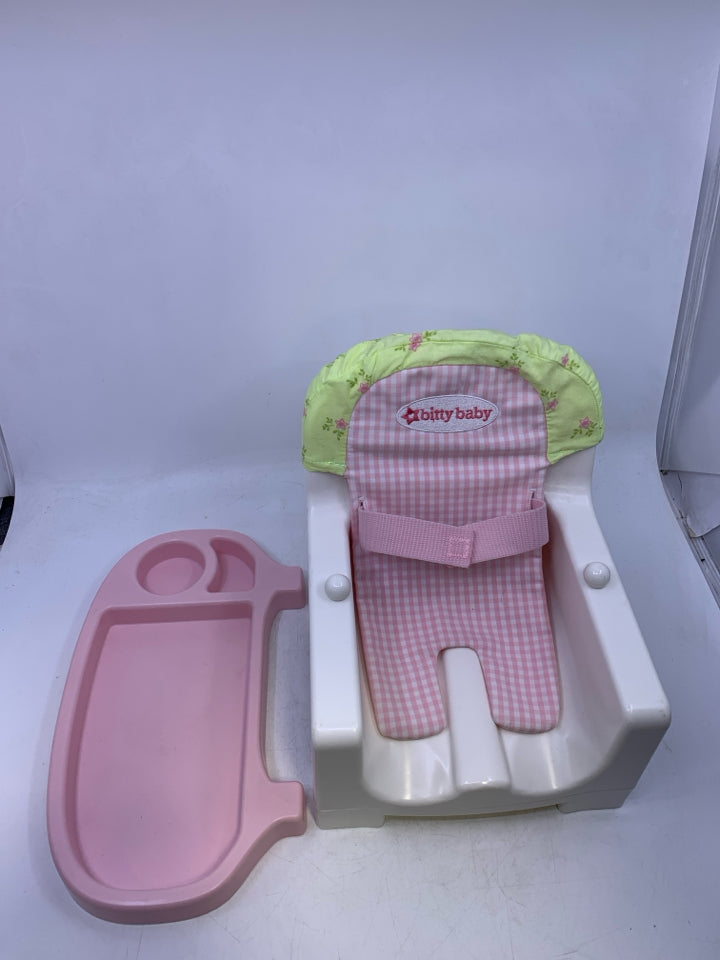 American Girl Bitty Baby Pink Booster Seat Feeding Chair