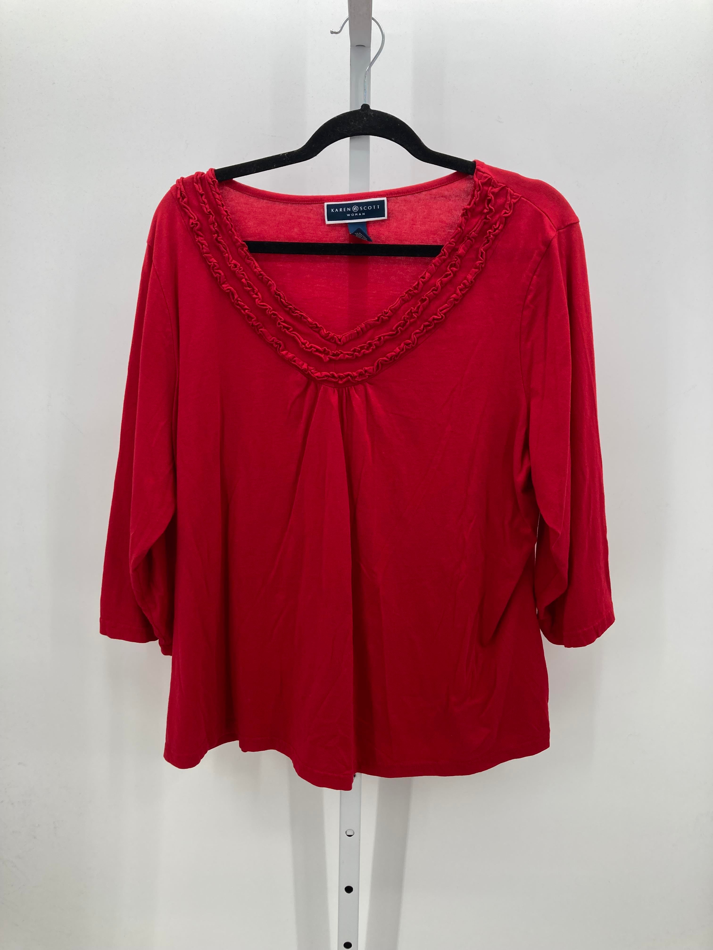 Karen Scott Size 2X Womens 3/4 Sleeve Shirt
