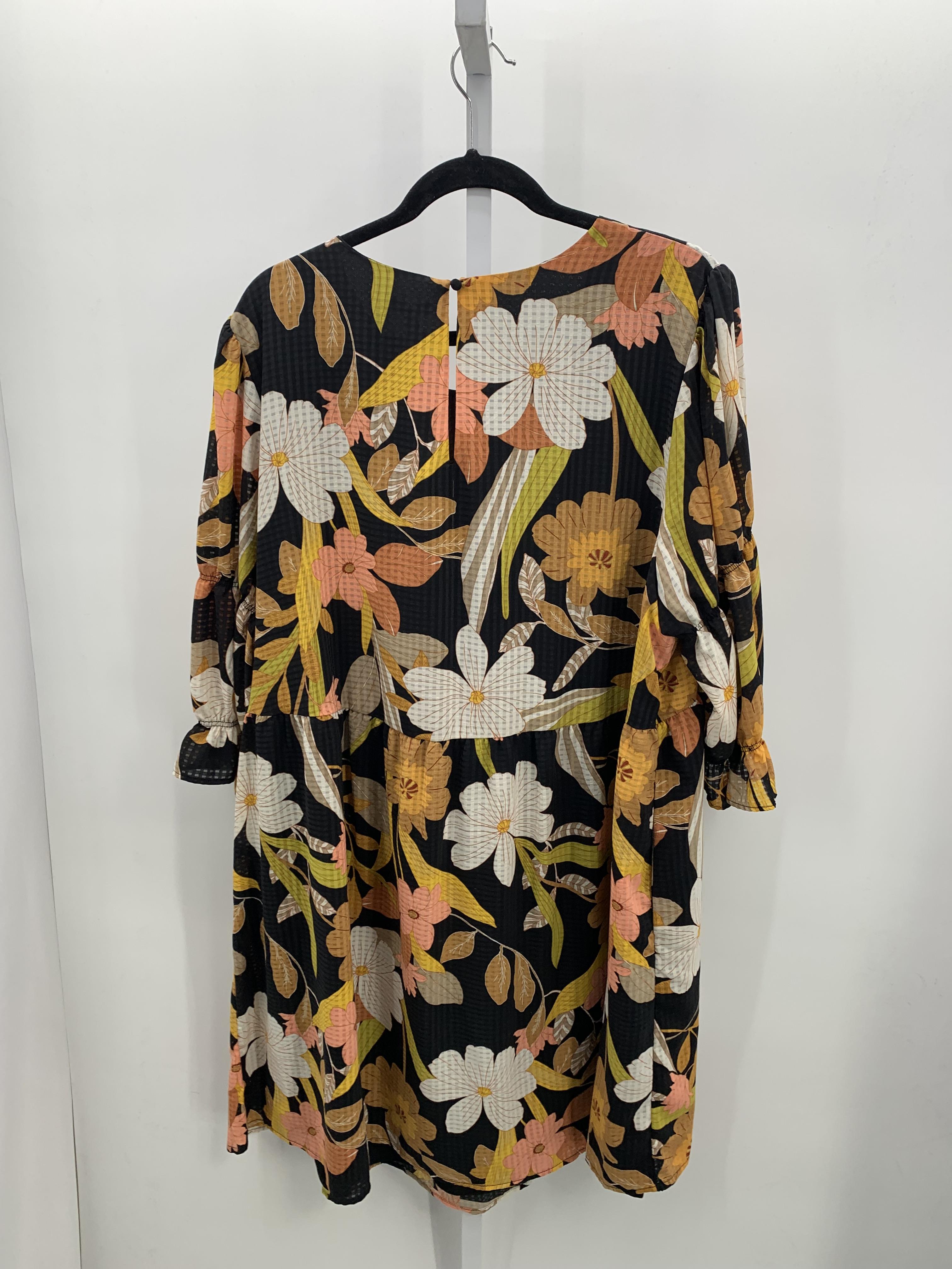 Who What Wear Size 2X Womens 3/4 Sleeve Dress