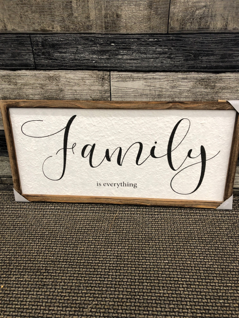 FAMILY IS EVERYTHING WOOD WALL HANGING.