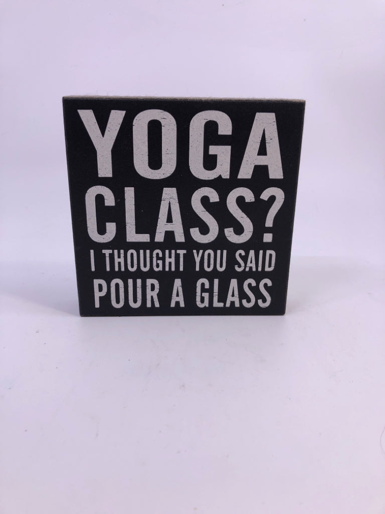 YOGA CLASS WOOD BLOCK DECOR.