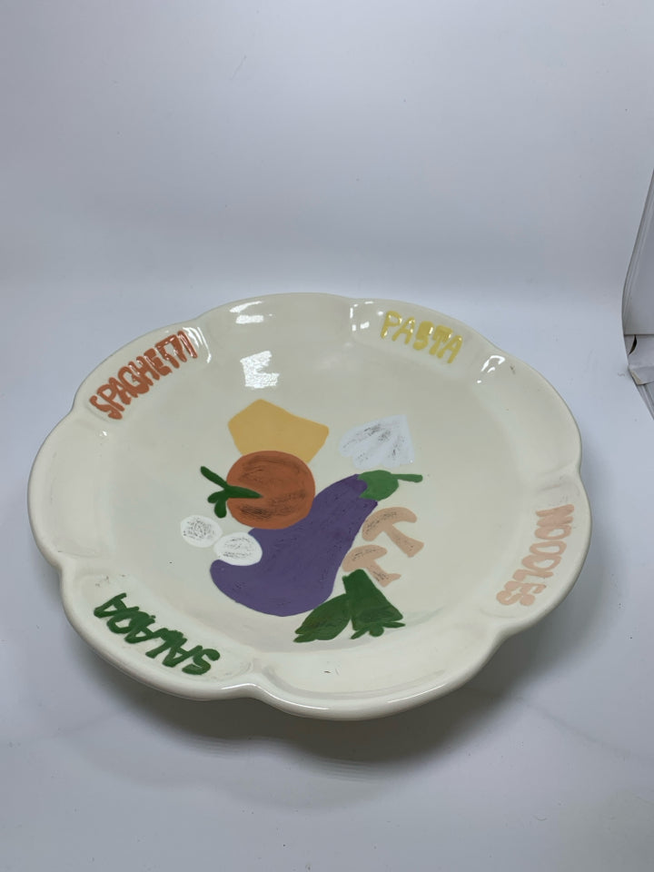 LARGE PASTA BOWL W/ EMBOSSED FRUIT.