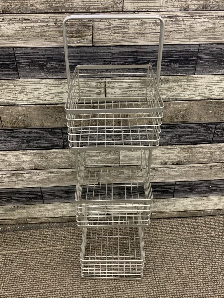 3-TIER GRAY METAL ORGANIZER.
