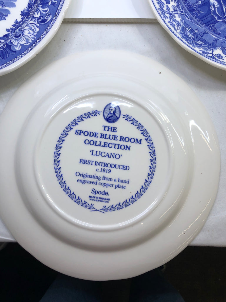 5 SPODE BLUE ROOM COLLECTION DINNER PLATE SET.