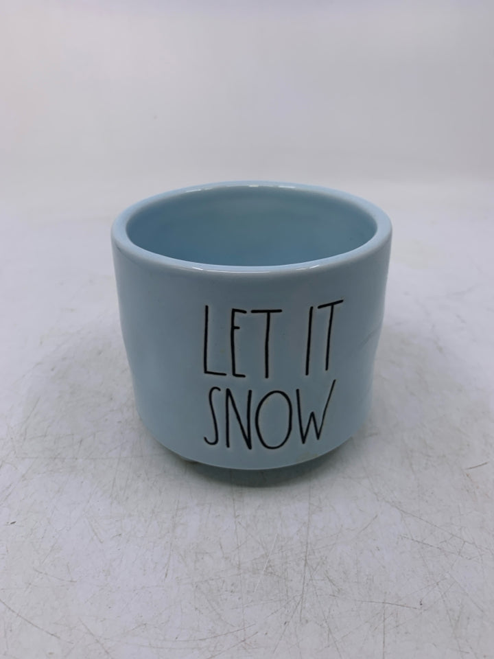 LET IT SNOW- BLUE RAE DUNN SMALL PLANTER