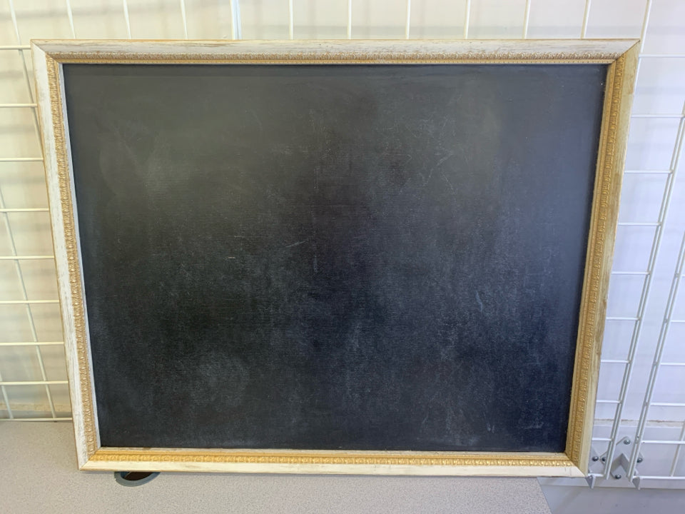 CHALKBOARD DISTRESSED WHITEWASHED FRAMED ART.