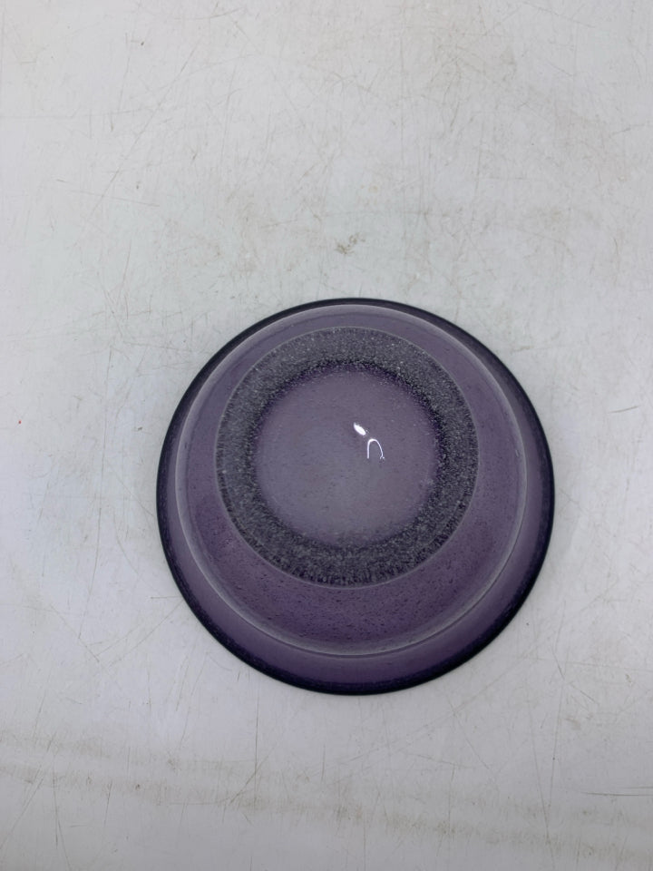 SMALL PURPLE BUBBLE GLASS BOWL.