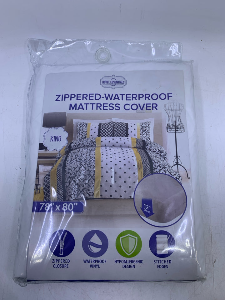 NIP ZIPPERED WATERPROOF MATTRESS COVER.