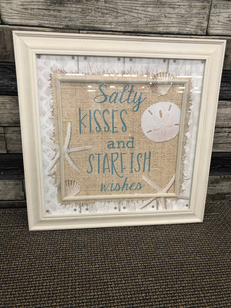 SALTY KISSES FRAMED BEACH PRINT.