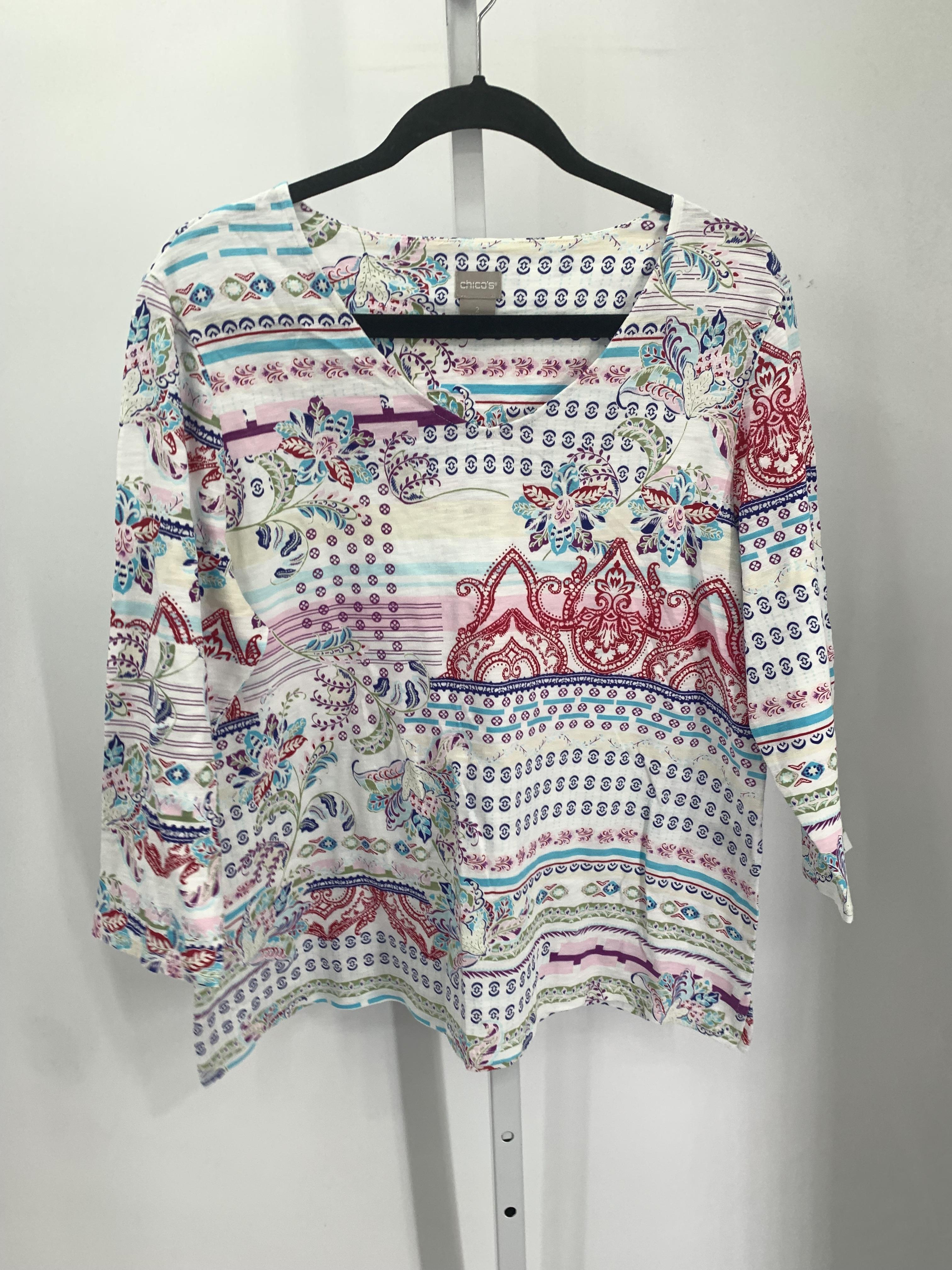 Chico's Size Large Misses 3/4 Sleeve Shirt