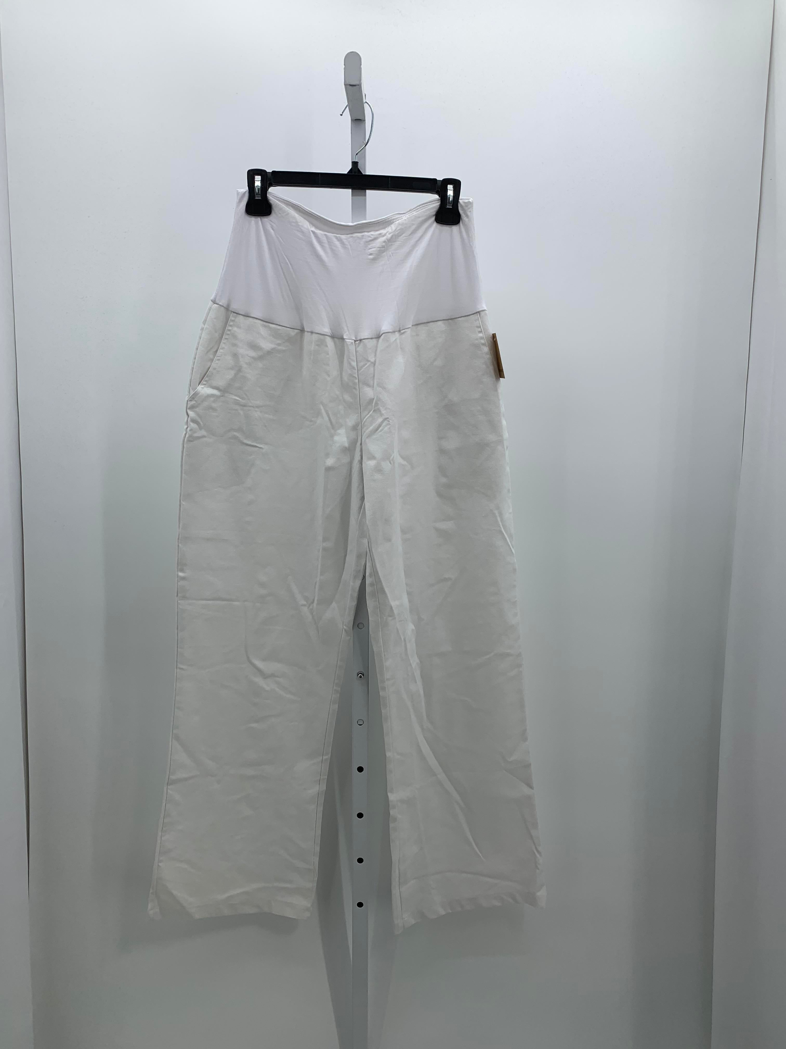 White Size Large Maternity Pants