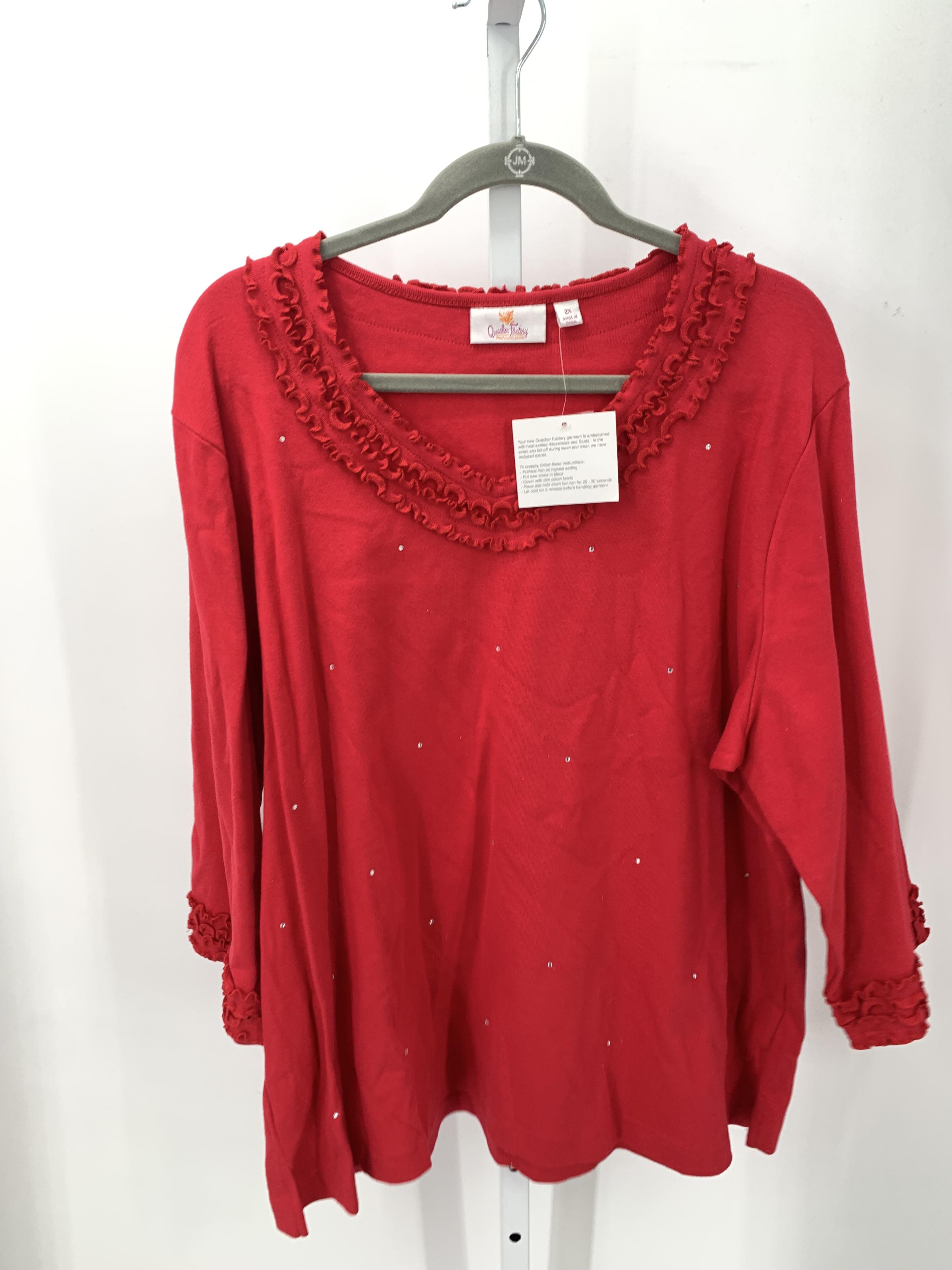 Quacker Factory Size 2X Womens 3/4 Sleeve Shirt