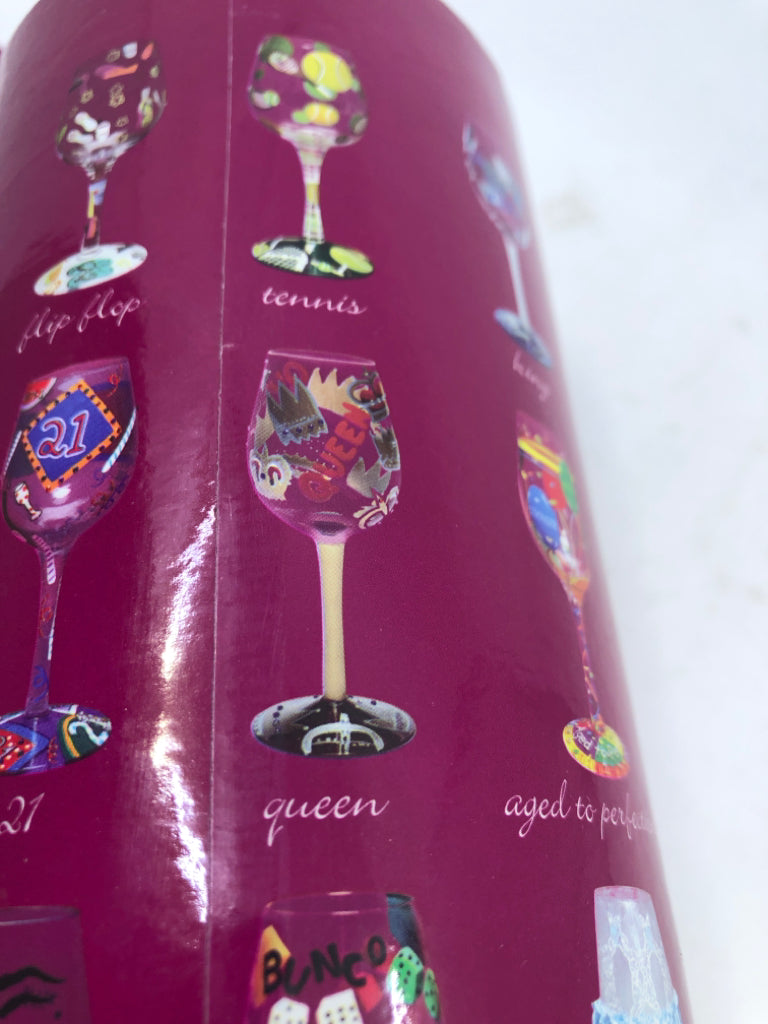 NIB "QUEEN" LOLITA WINE GLASS.