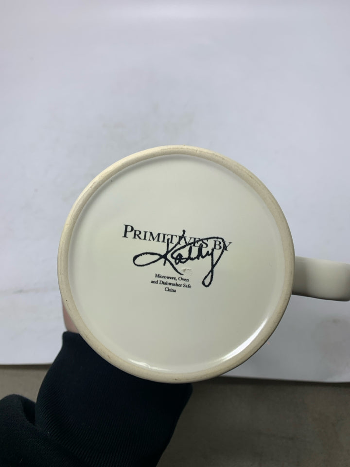 PRIMITIVE LARGE LET IT SNOW SNOWMAN CUP.
