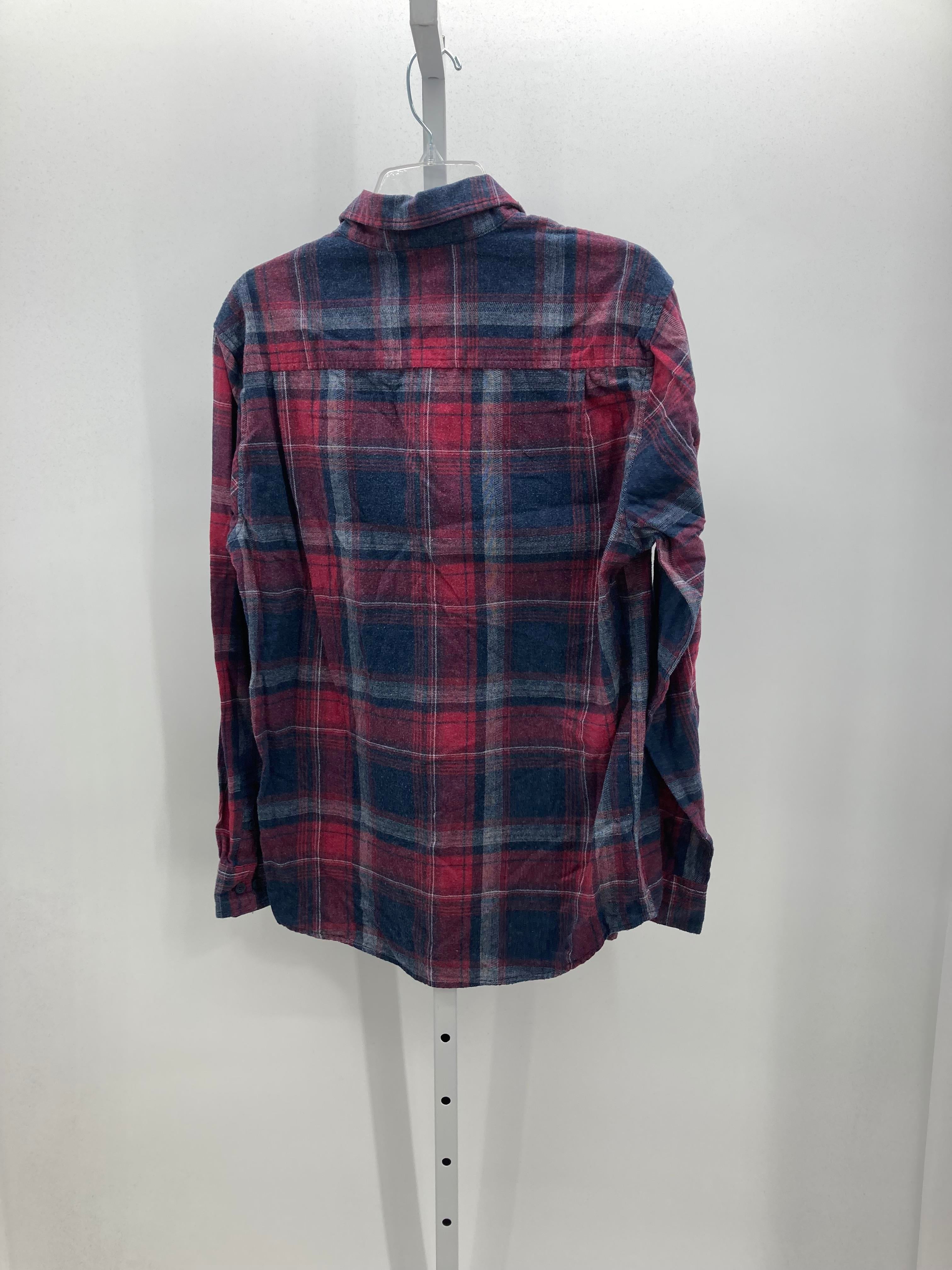 NAVY PLAID BTN DOWN