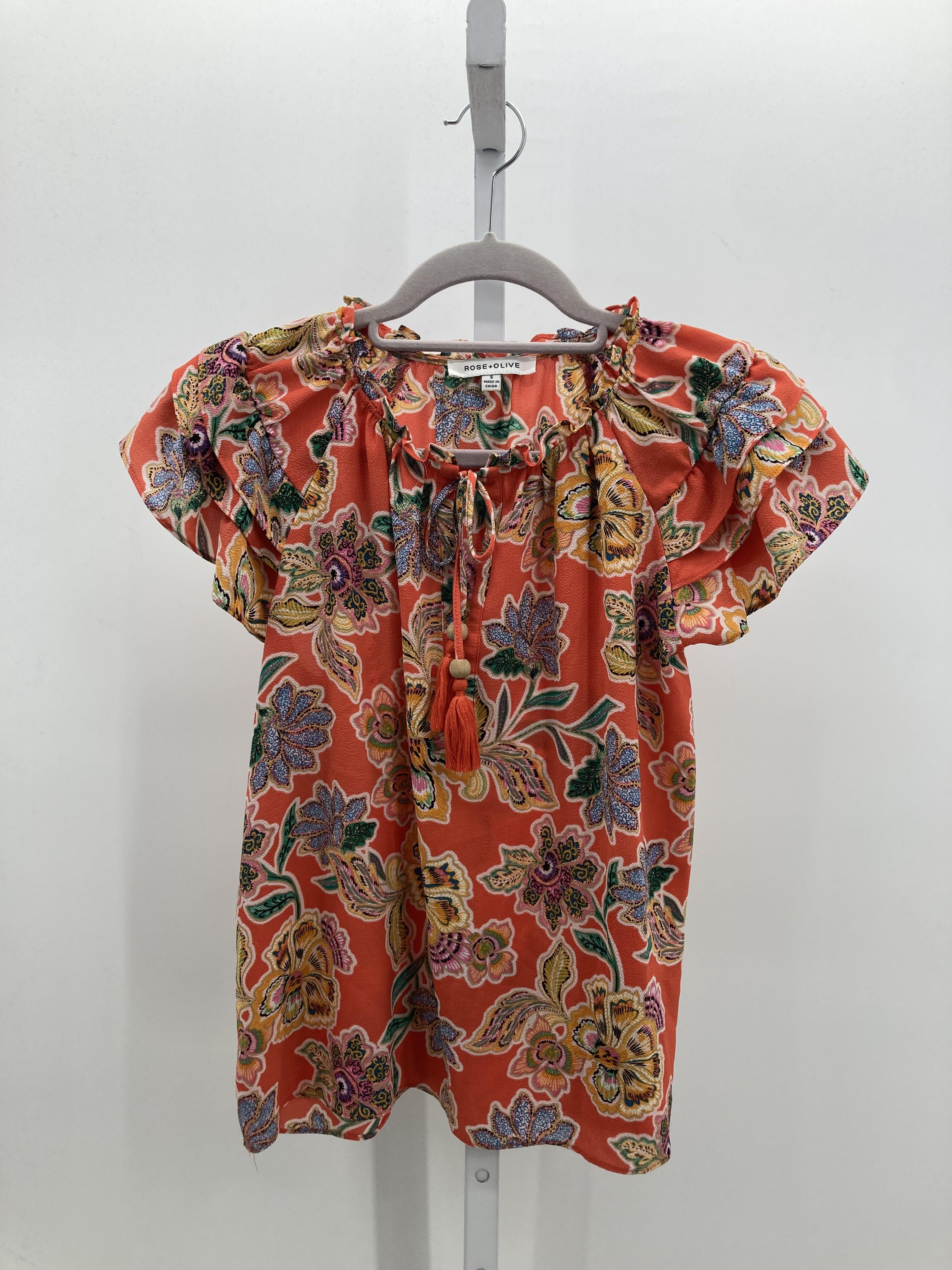 Rose & Olive Size Small Misses Short Sleeve Shirt