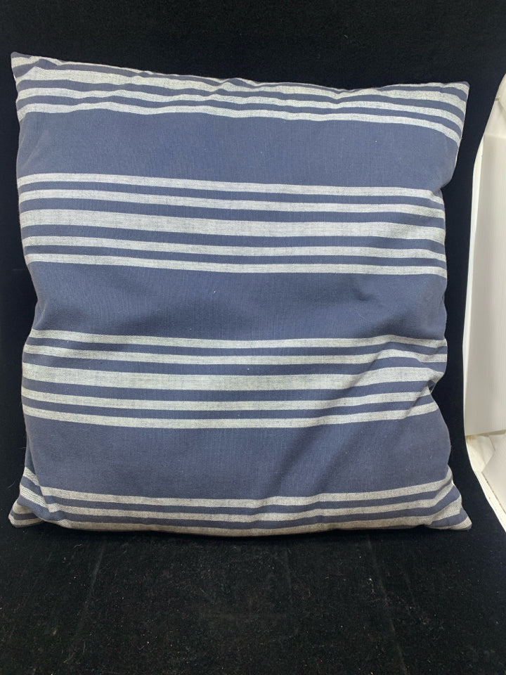 2-SIDED BLUE STRIPE PILLOW.