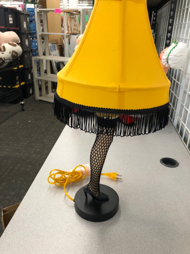 YELLOW LEG LAMP.