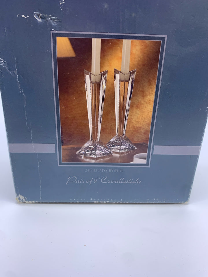 9" CANDLESTICK HOLDERS W/BOX.