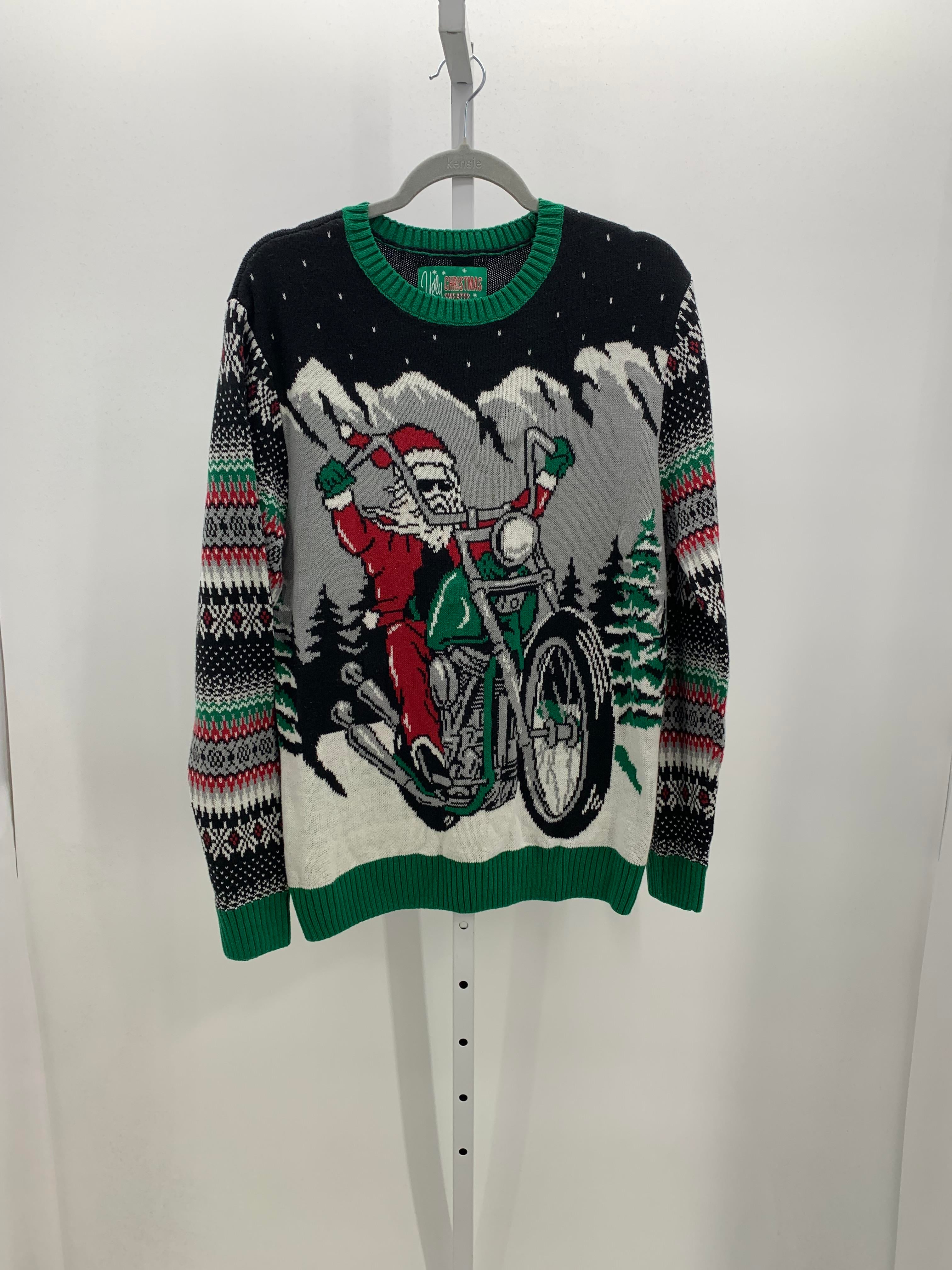 LONG SLV SWEATER SANTA MOTORCYCLE.