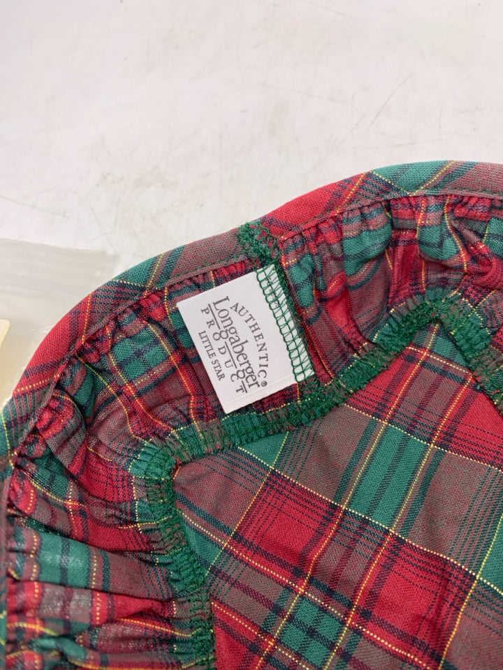 LONGABERGER LITTLE STAR EVERGREEN PLAID LINER IN BAG.