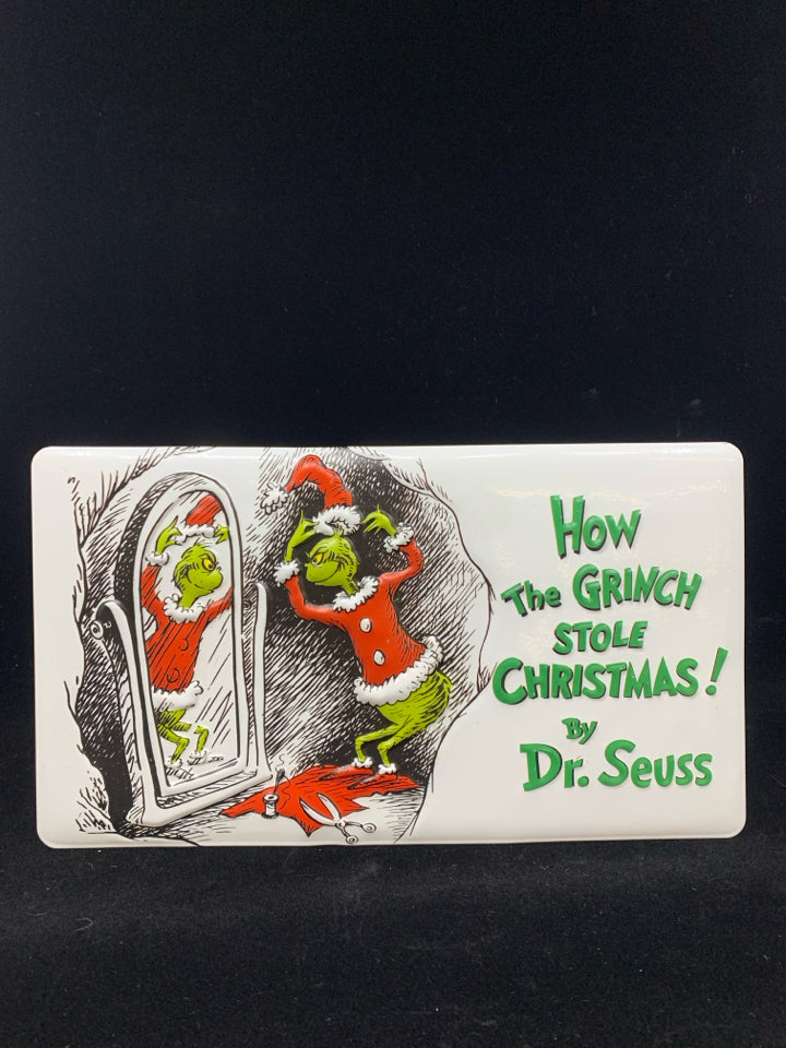 METAL TABLE TOP GRINCH SIGN.