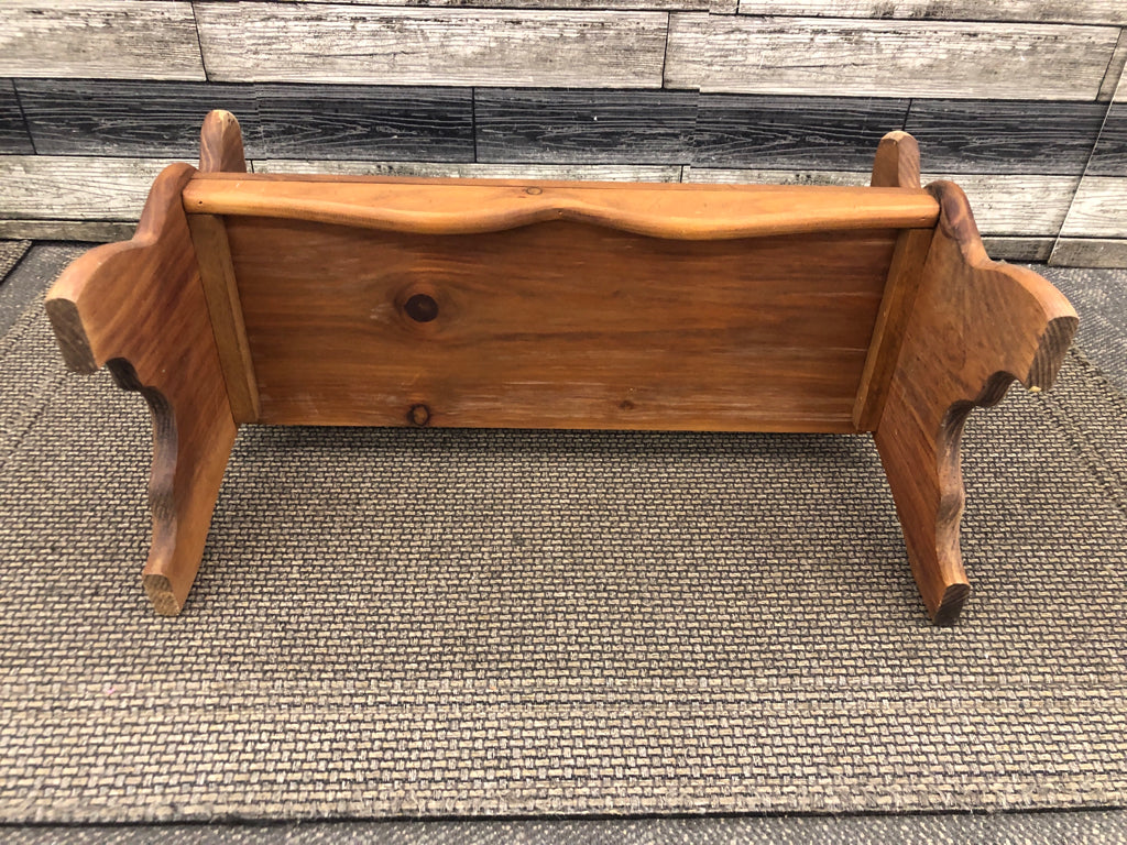 WOOD PAINTED BENCH PLANT STAND/ DOLL BENCH.