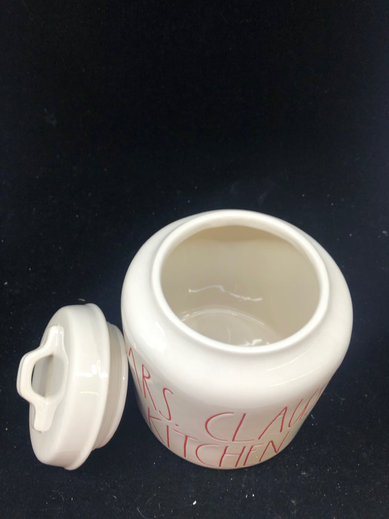 RAE DUNN MRS CLAUS KITCHEN CANISTER.