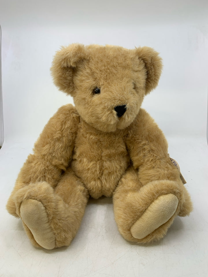LIGHT BROWN VERMONT TEDDY BEAR W/ TAGS.