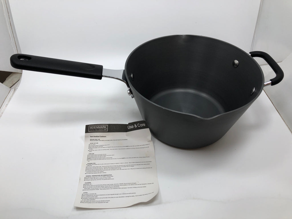 DENMARK HARD ANODIZED DEEP FRY PAN+ LID.