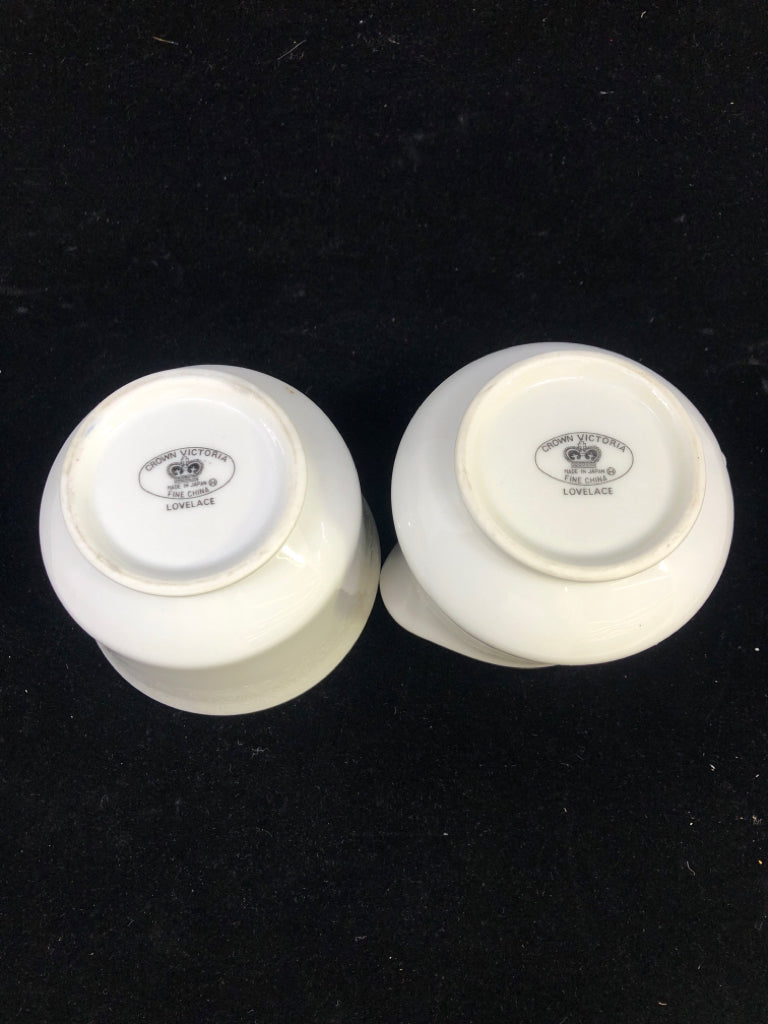 VTG LOVELACE CREAM & SUGAR SET.
