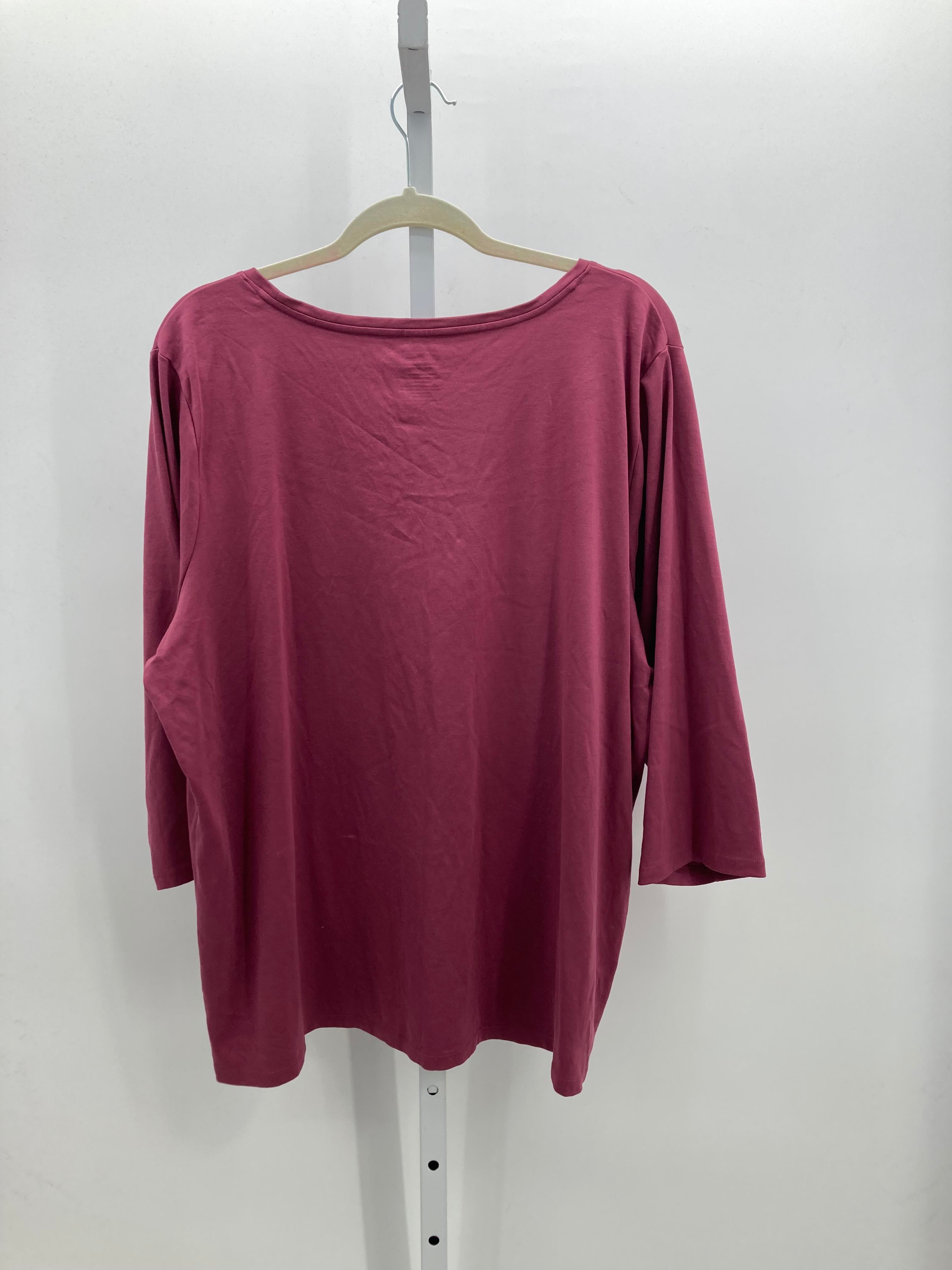 LL Bean Size 3X Womens 3/4 Sleeve Shirt