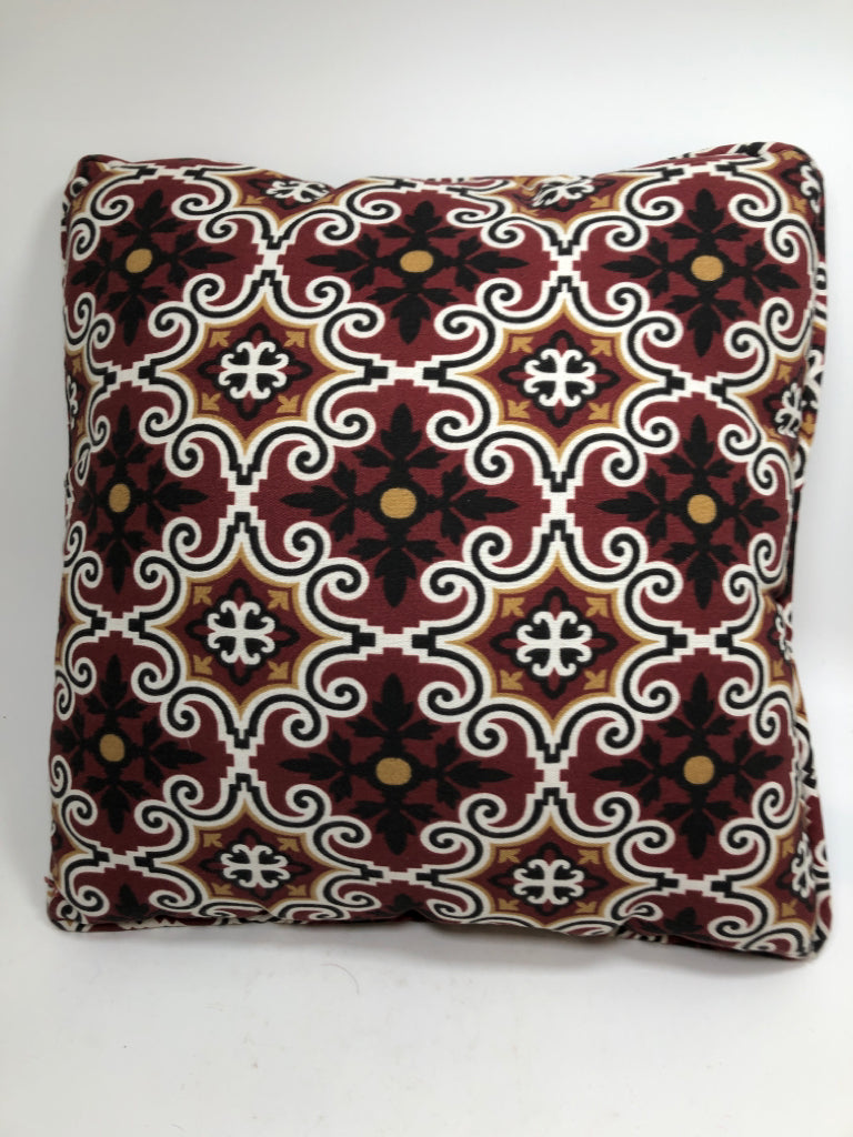 RED & GOLD ACCENT PILLOW.