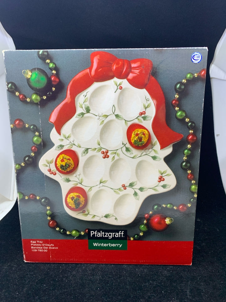 PFALTZGRAFF WINTERBERRY DEVILED EGG PLATE.