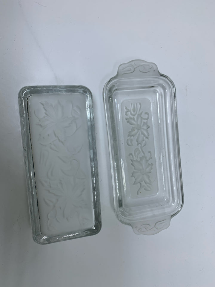 PRINCES HOUSE FANTASIA PATTERN FROSTED BUTTER DISH.