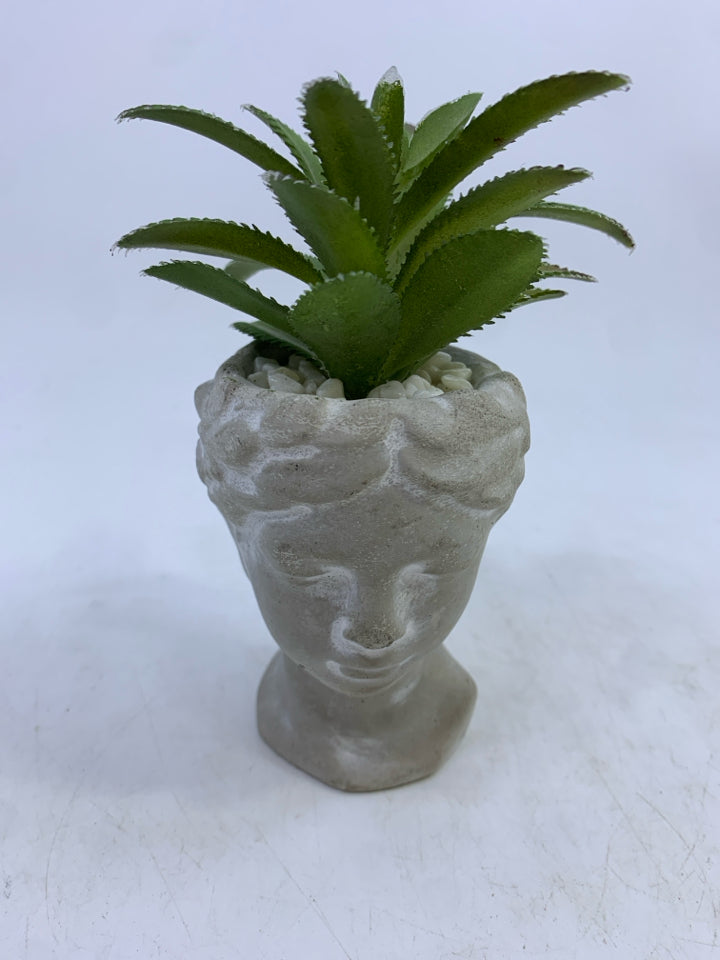 FAUX SUCCULENT IN FACE PLANTER.