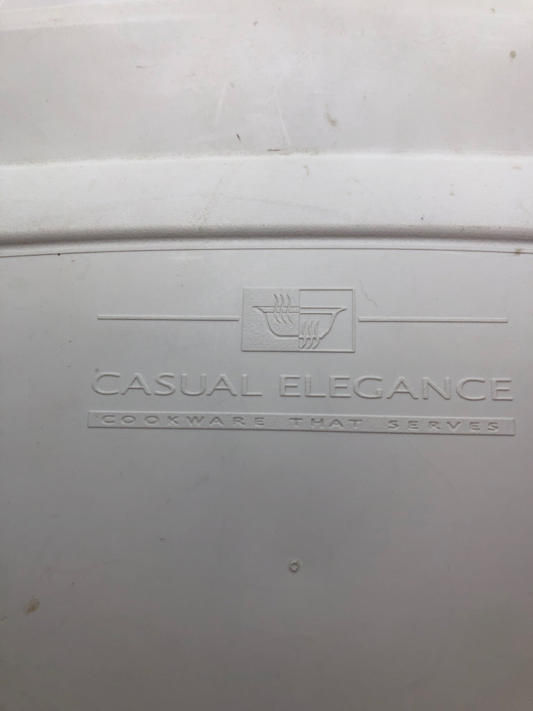 CERAMIC DISH W/PLASTIC STORAGE LID.