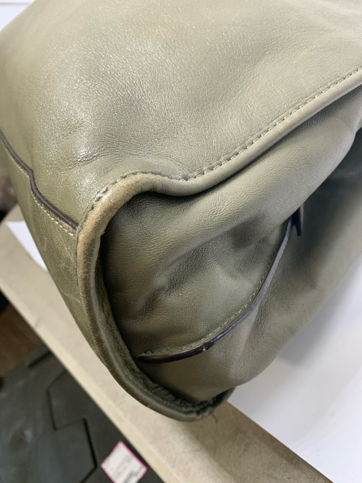 Coach F32325 Edie Shoulder Bag Olive Grey *Signs Of Wear Exterior Bottoms/Hardwa