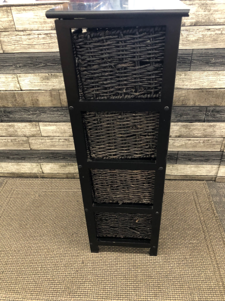 BLACK FOUR CUBE SHELF.
